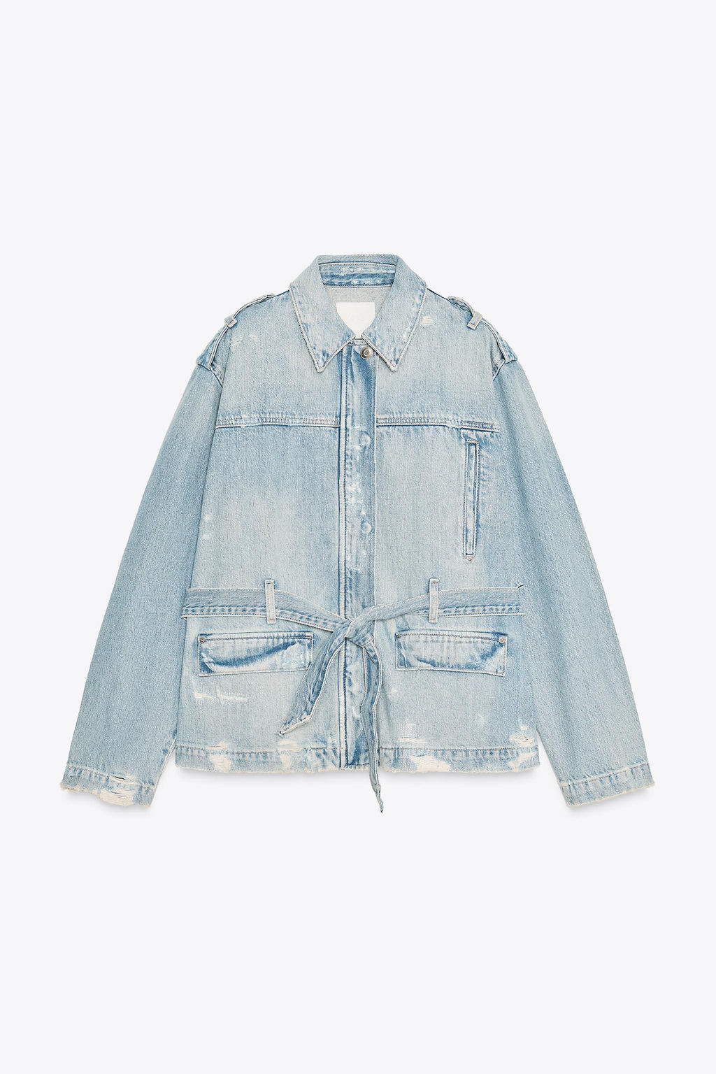 BELTED TRF DENIM JACKET - Zara фото 6
