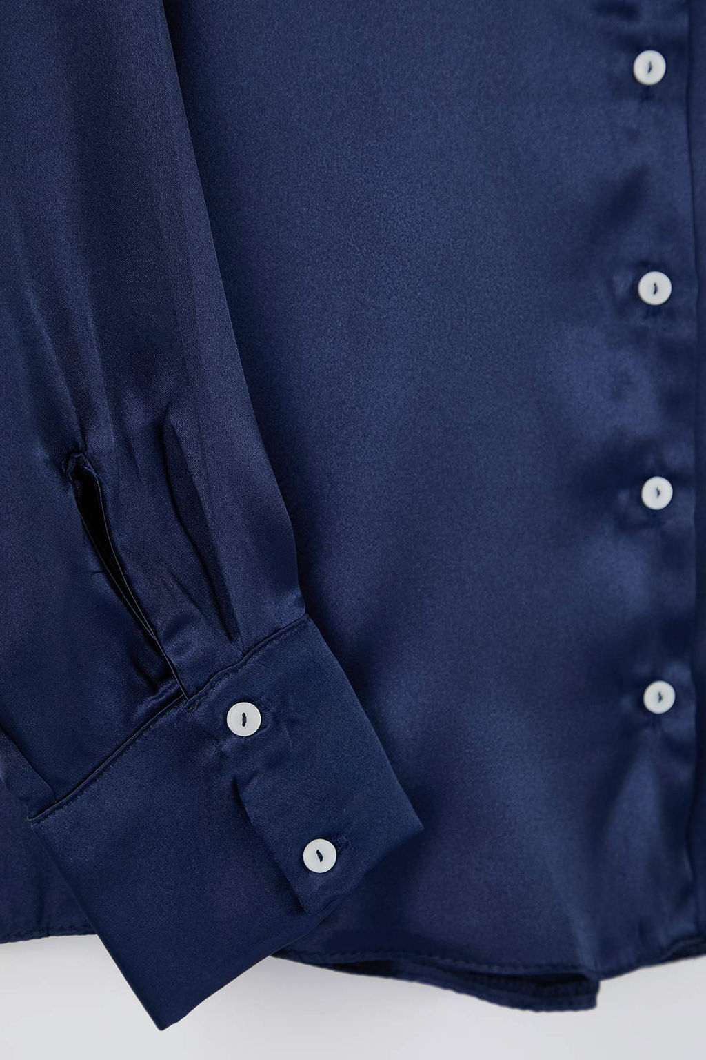 TRENDYOLMILLA Lacivert Basic Oversize Genis Kal?p Dokuma Gomlek TWOAW24GO00207  фото 15