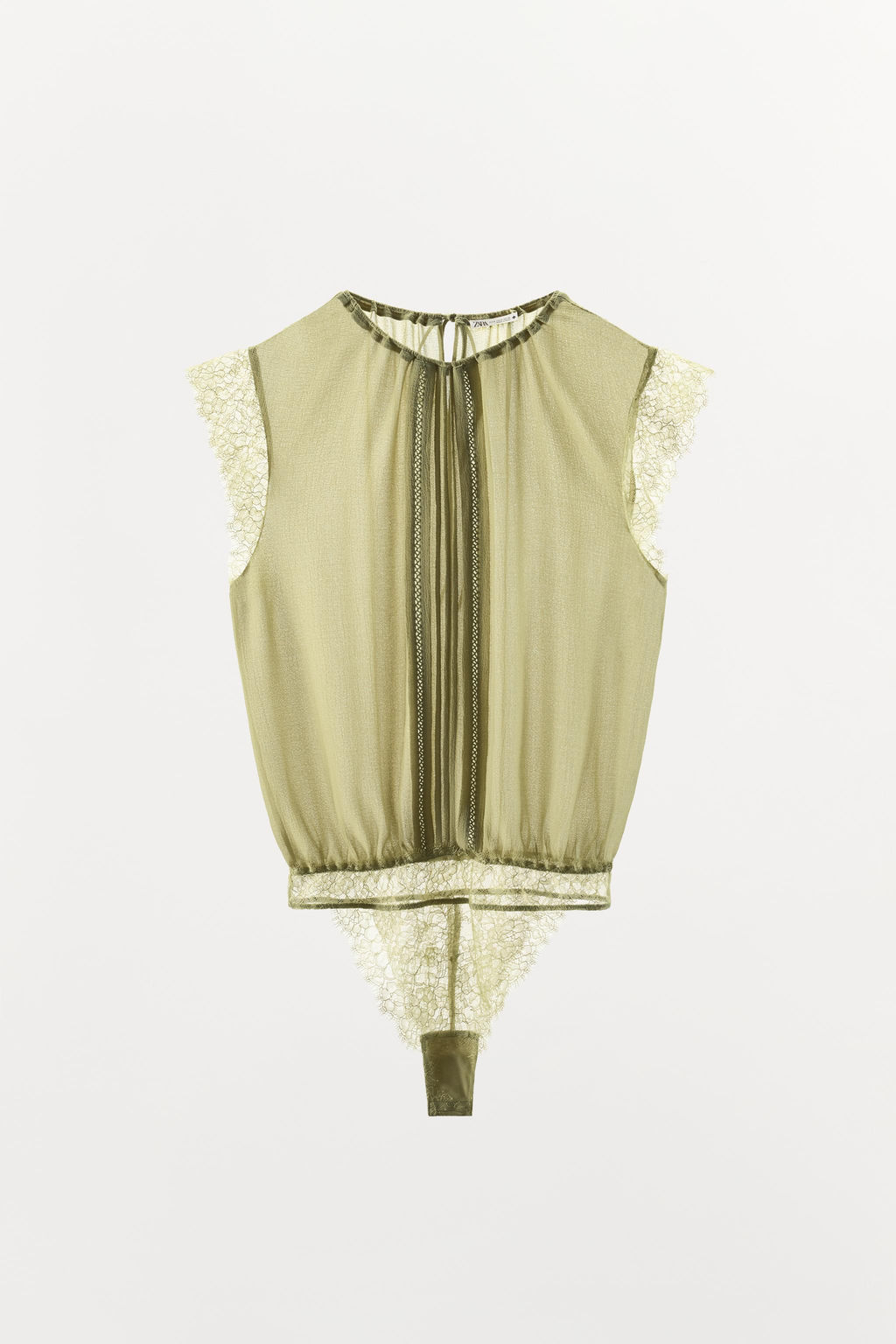 BODY BLUSA GEORGETTE ENCAJE / Verde