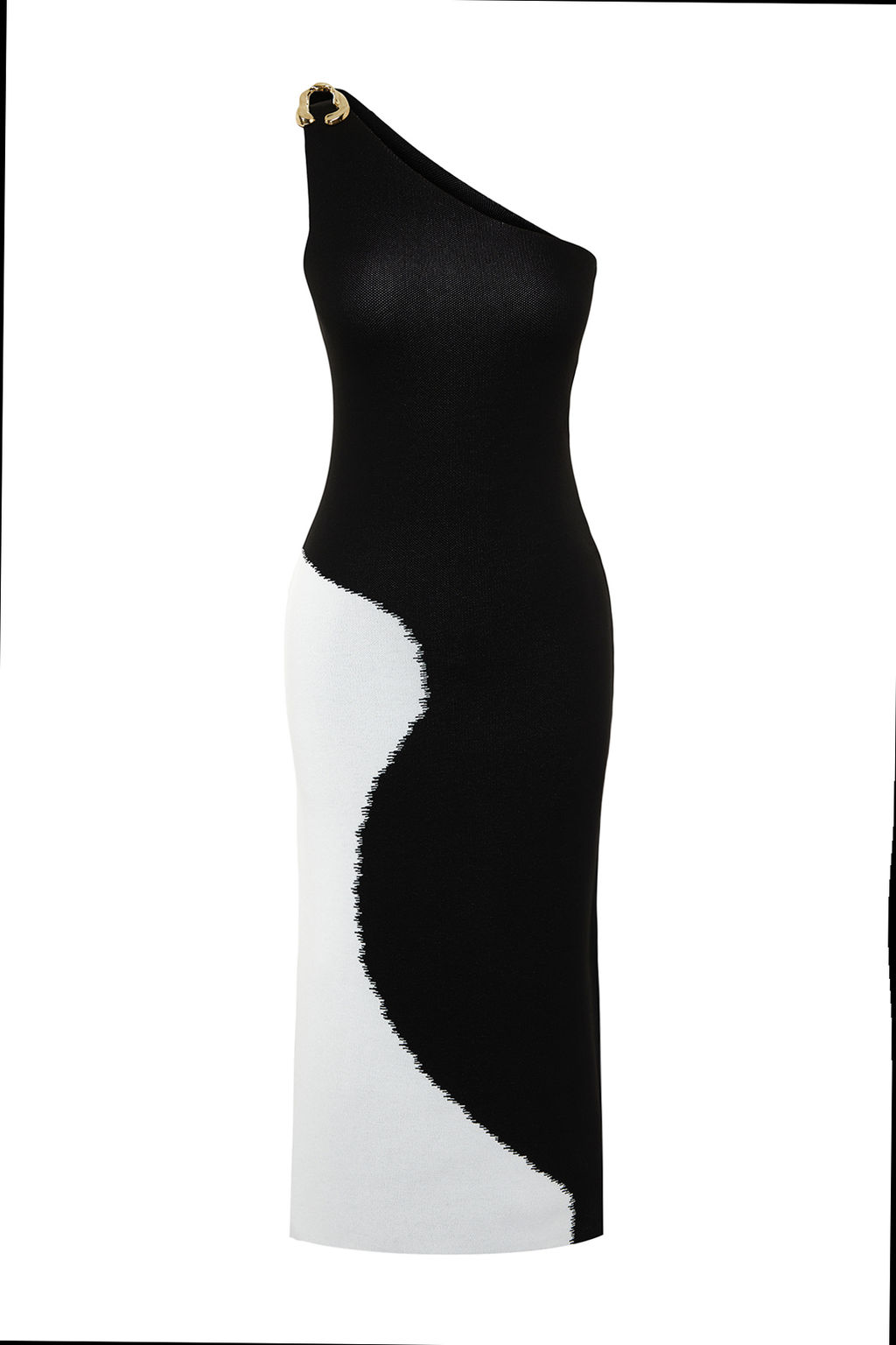 Limited Edition Siyah Maxi Triko Asimetrik Yaka Elbise TWOSS24EL00462