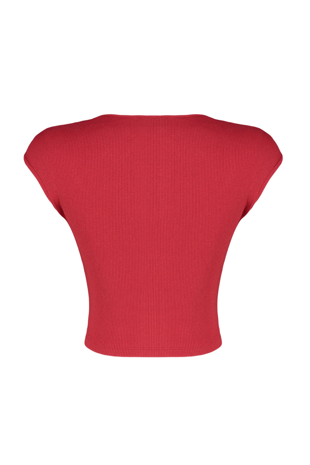 K?rm?z? fitted/vucuda Oturan Fitilli Esnek Orme Bluz TWOSS24BZ00641