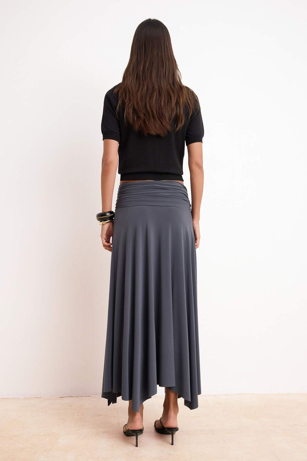 TRENDYOLMILLA Kahverengi Bel Detayl? Y?rtmacl? Esnek Orme Maxi Etek TWOSS25ET00068 фото 13