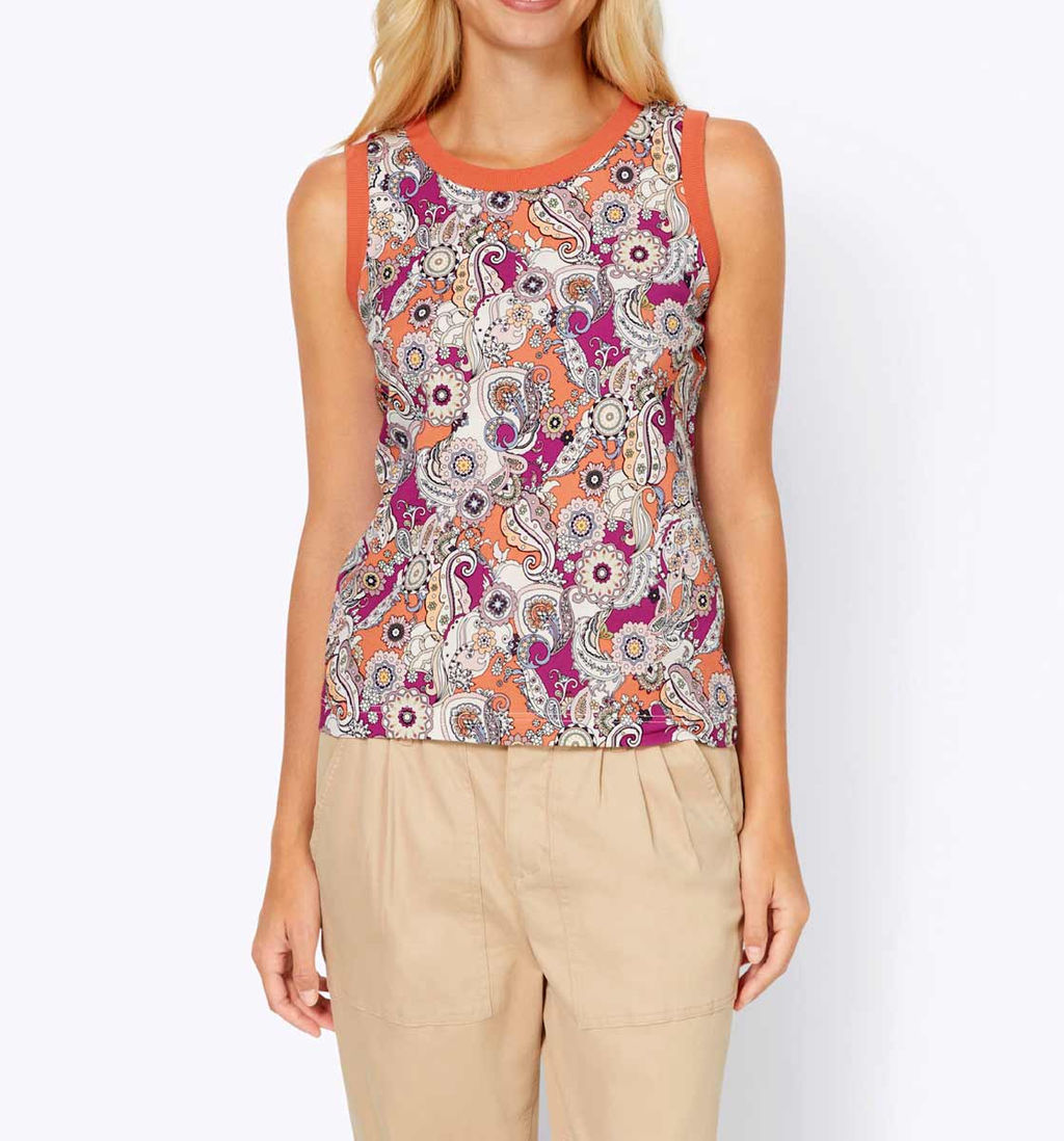 Топ с принтом, мандариновая фуксия - Linea tesini фото 3