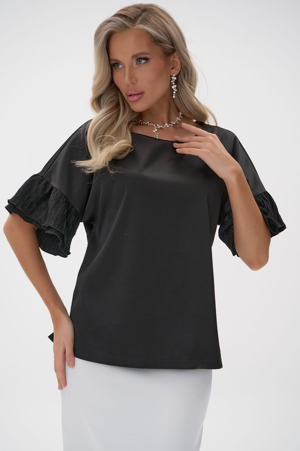 Блузка Луана (чёрный) - Эльза фото 13