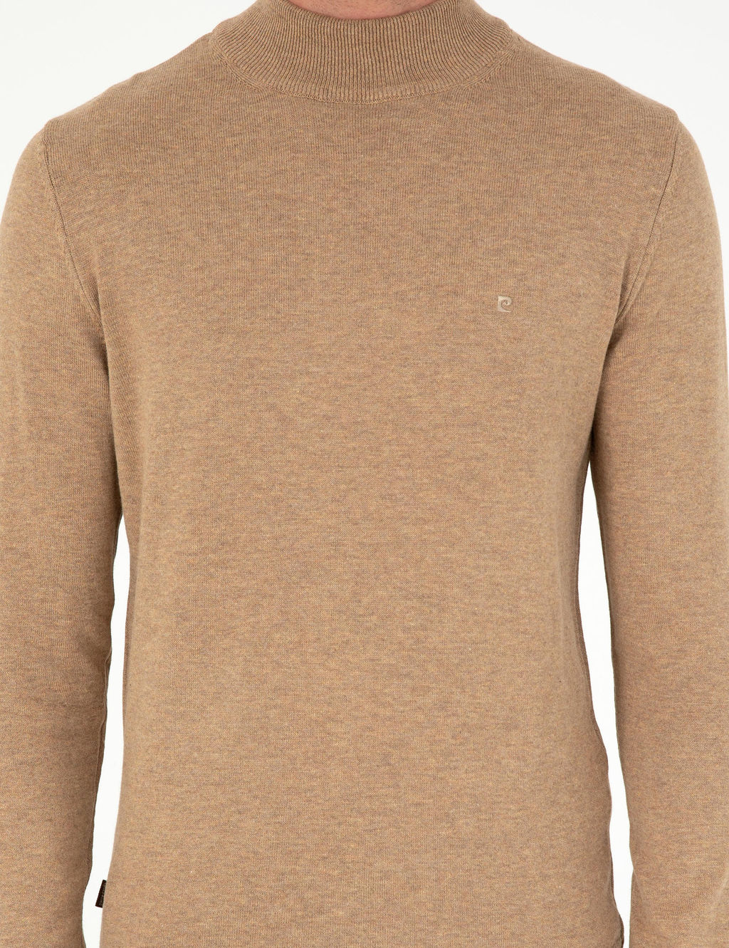 Camel Melanj Slim Fit Yar_m Bal_k__ Yaka Basic Triko Kazak - Pierre cardin фото 6