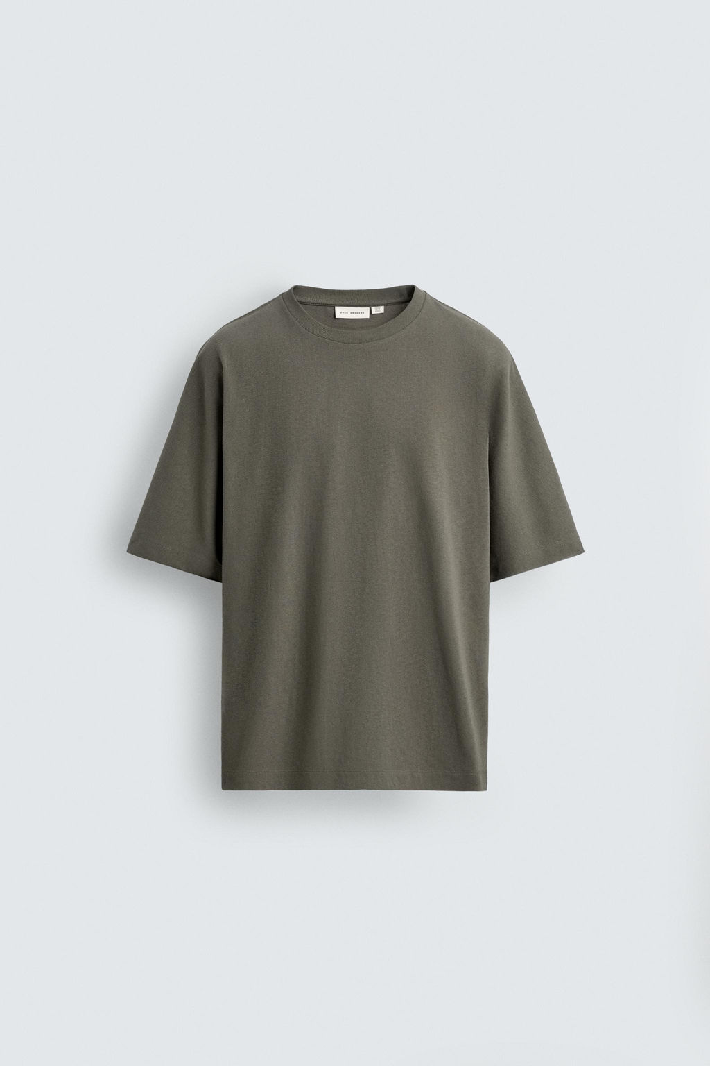 CAMISETA REGULAR FIT LAVADA / Verde gris - Zara фото 7