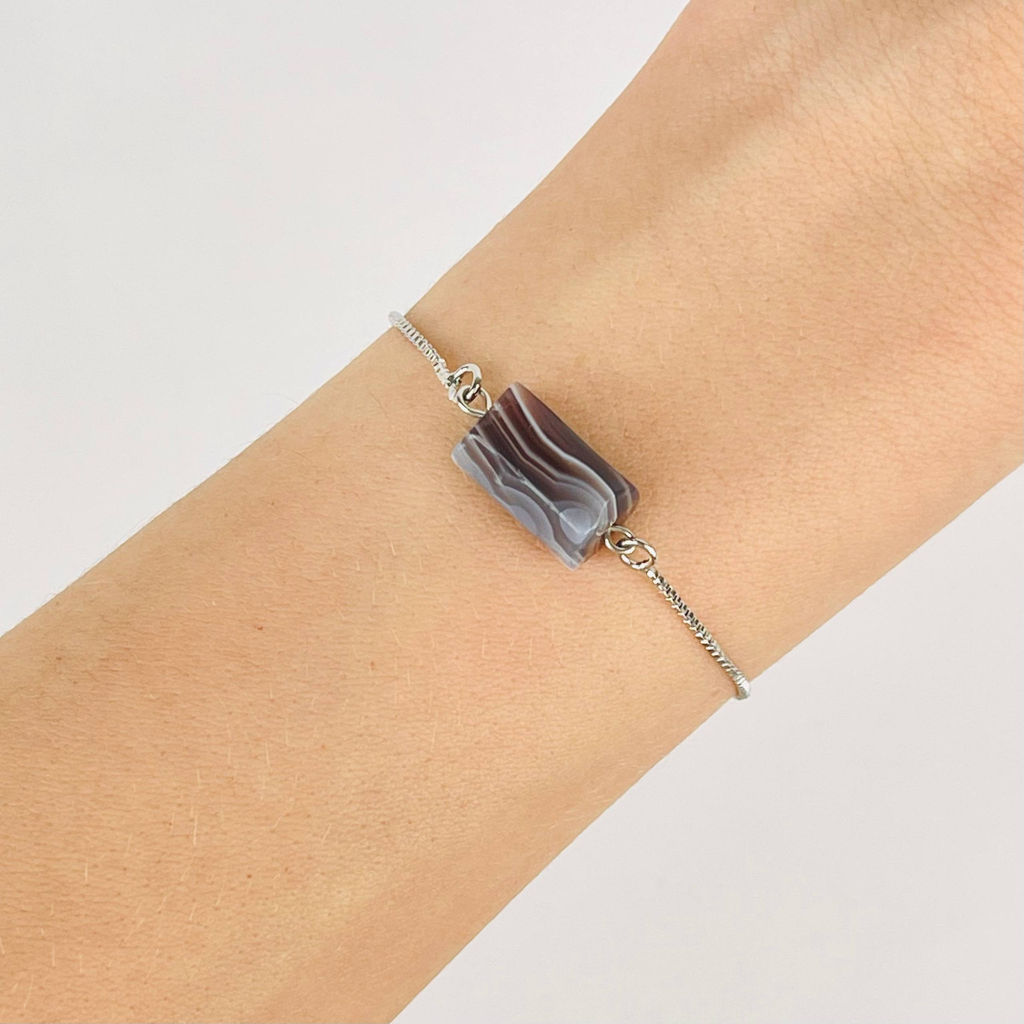 Браслет регулируемый с ботсванским Агатом - Радуга самоцветов фото 2