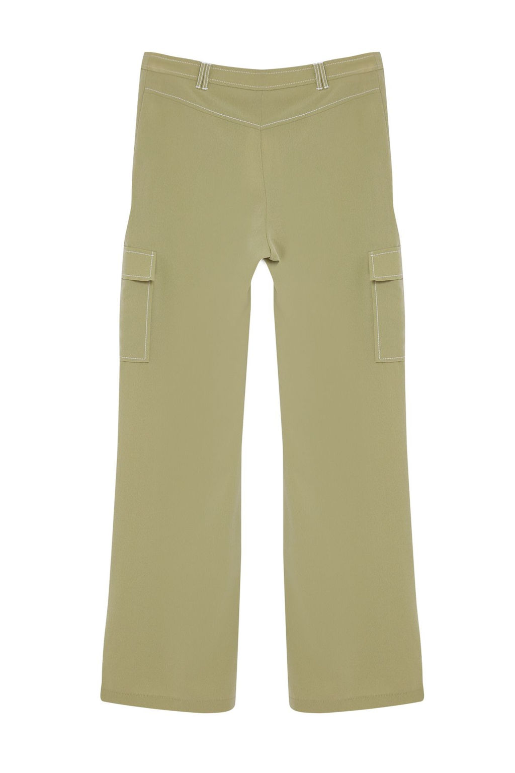 TRENDYOLMILLA Siyah Kargo Genis Paca Kontrast Dikis Detayl? Dokuma Pantolon TWOSS21PL0288  фото 24