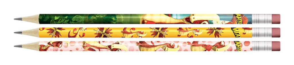 ВКФ Гигантозавр GGZ-3P-03 Набор графитных карандашей круглые с ластиком ОПП Рокки заточенный ТМ (HB) 10 х 3 шт. Hot Print