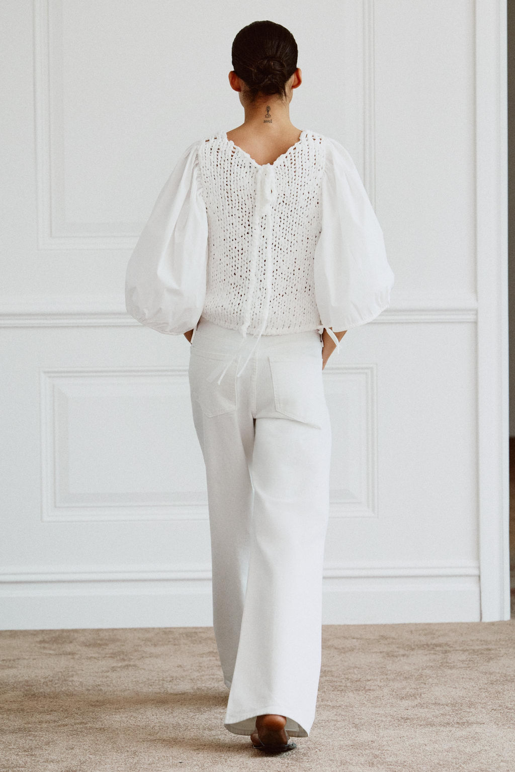 JERSEY COMBINADO PUNTO / Blanco - Zara фото 3