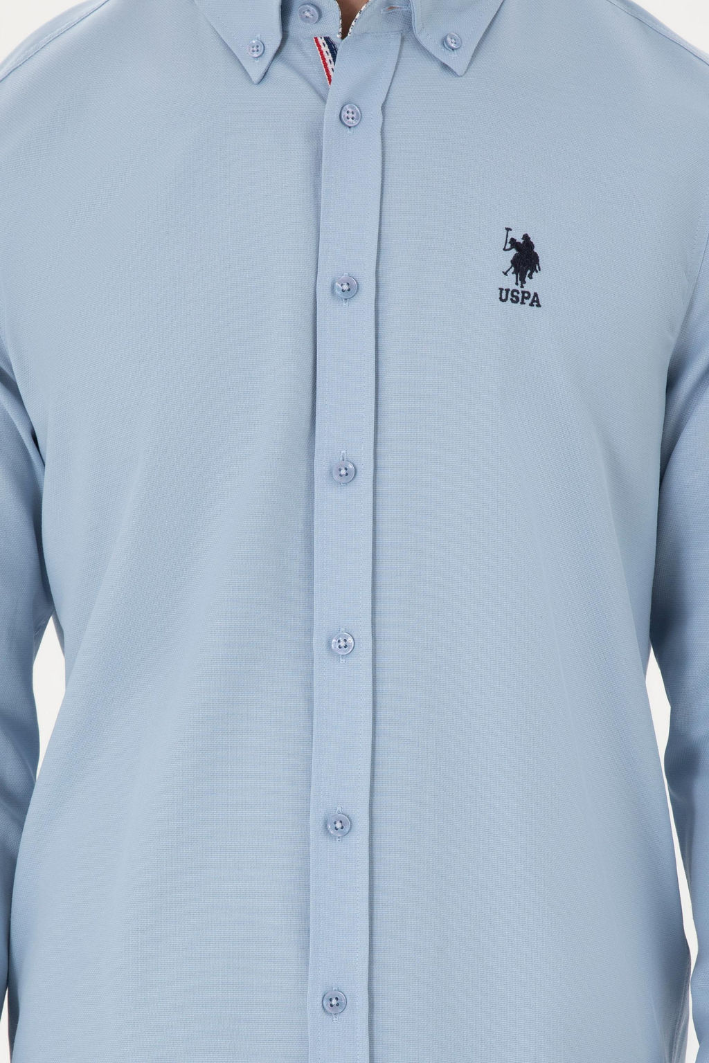 Мужская голубая рубашка с длинным рукавом - U.s. polo assn фото 6