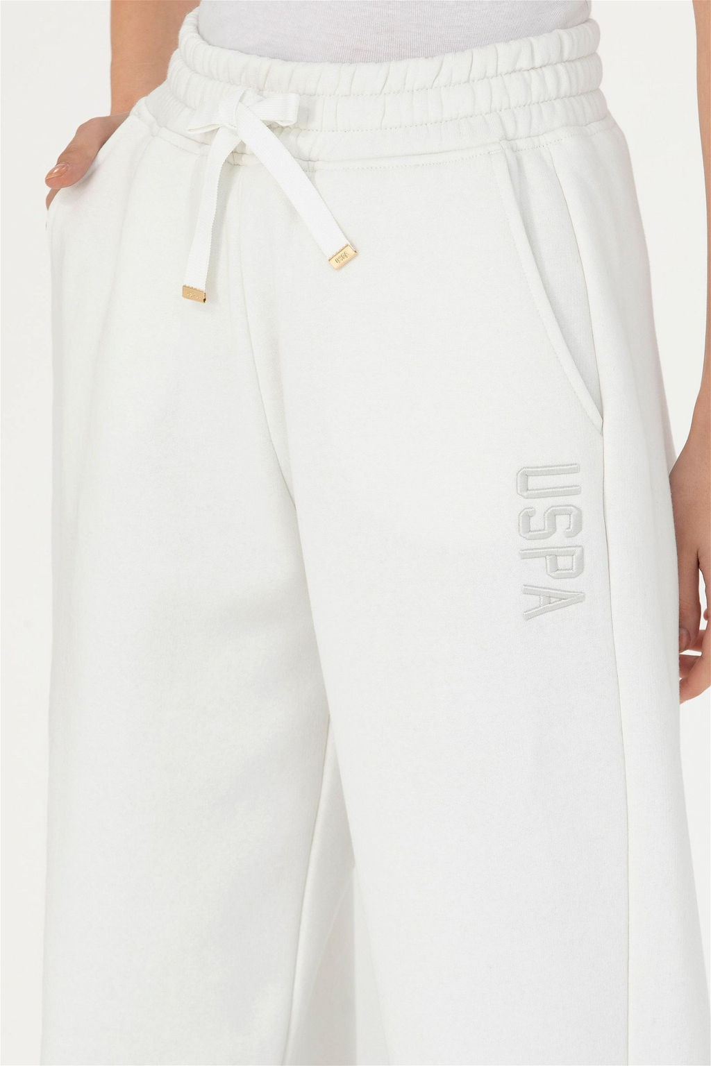 Женские спортивные штаны цвета экрю Неожиданная скидка в корзине - U.s. polo assn фото 6