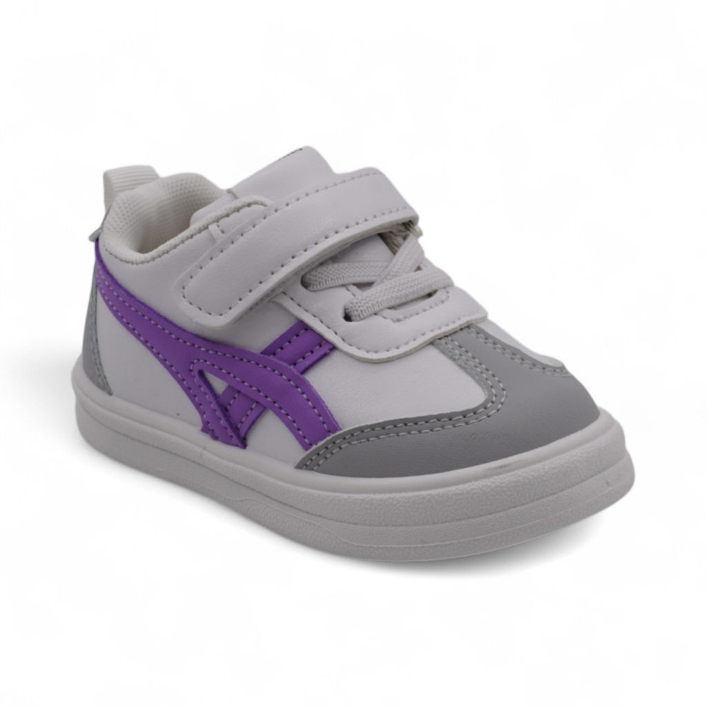 Кроссовки 4256 бело фиолетовые