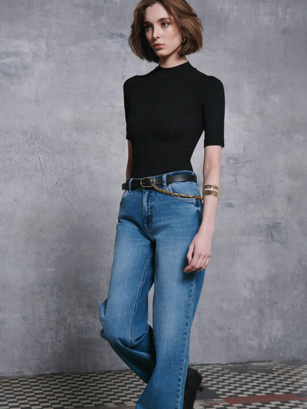 CONTE Боди в рубчик с настроченными кантами LBD 2626 black