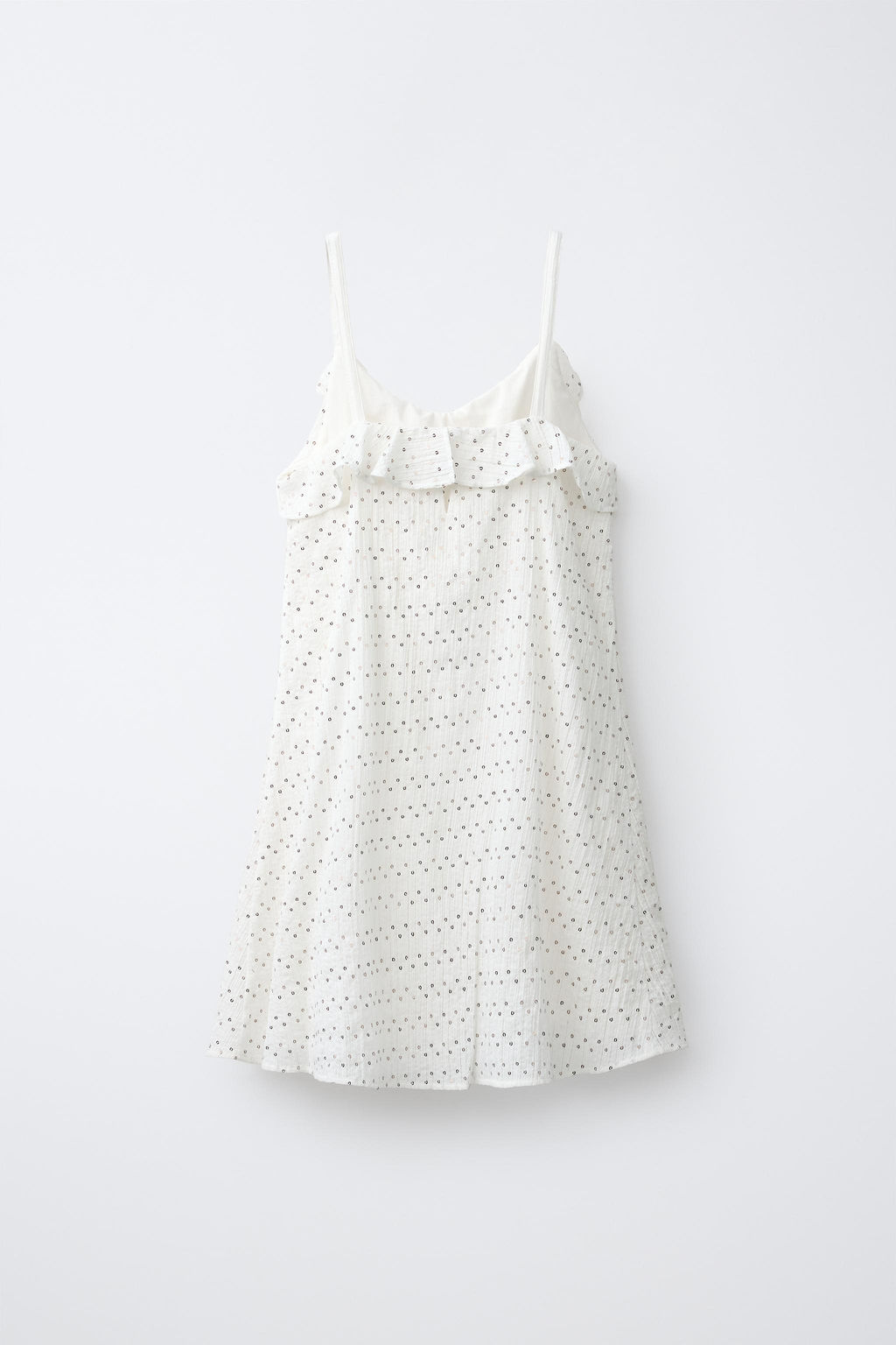 VESTIDO LENTEJUELAS VOLANTE / Blanco roto - Zara фото 3