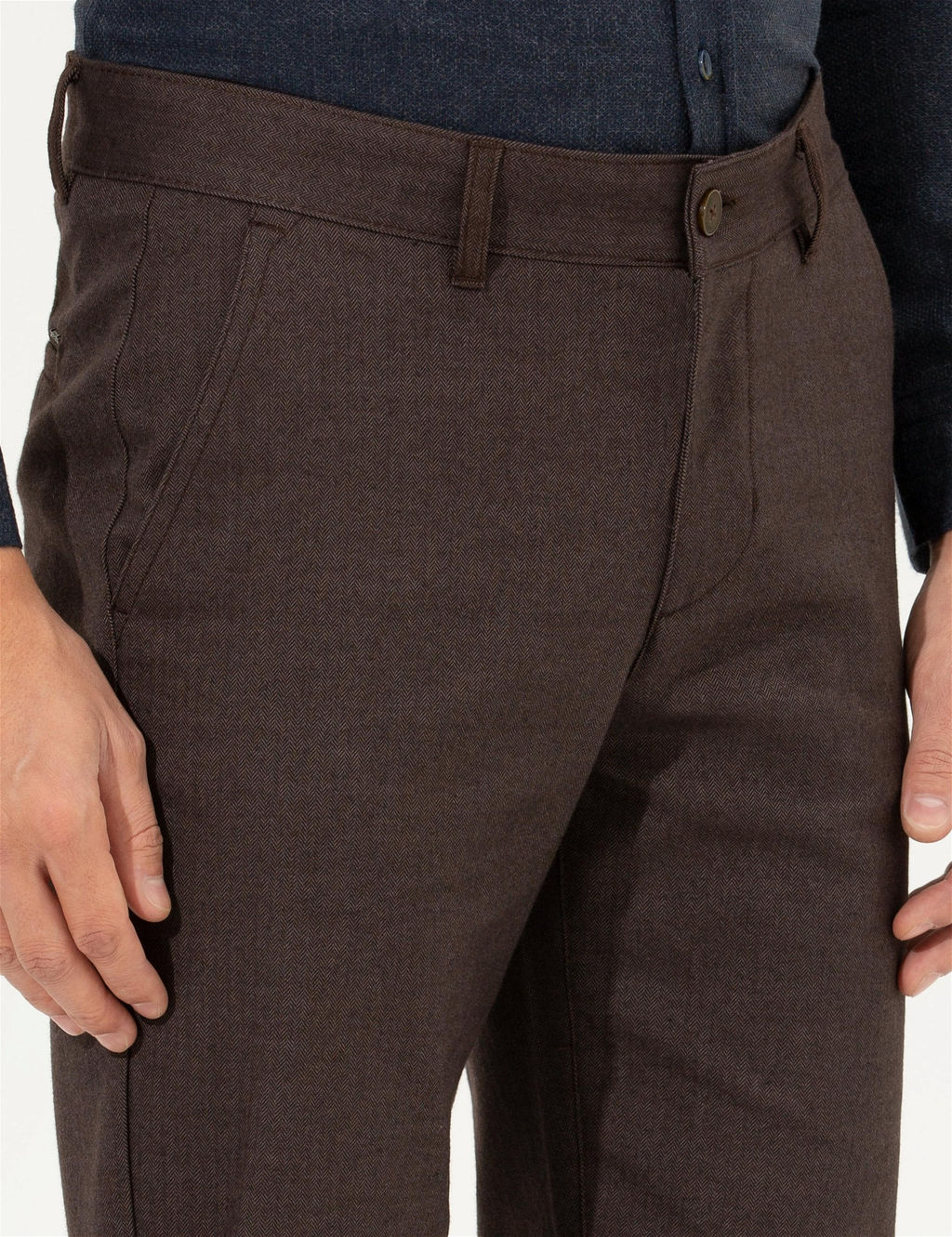 Kahverengi Regular Fit Kanvas Pantolon - Pierre cardin фото 5