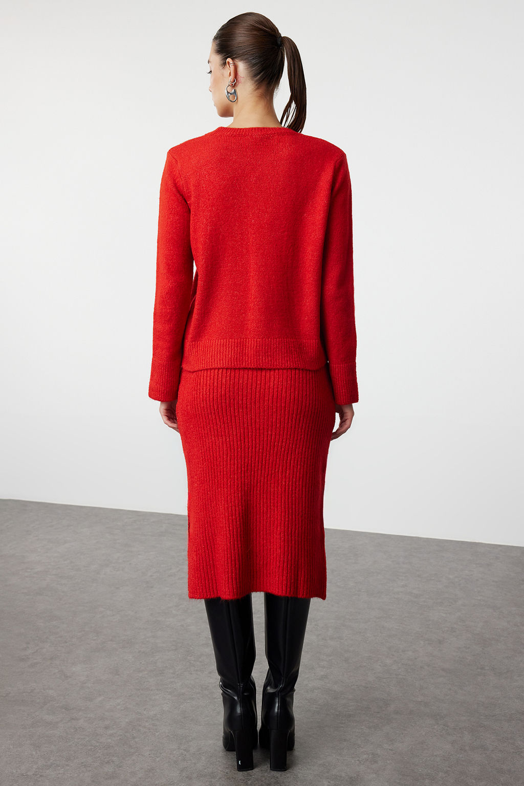 K?rm?z? Yumusak Dokulu Triko Alt-Ust Tak?m TWOAW23AU00217 - Trendyolmilla фото 5