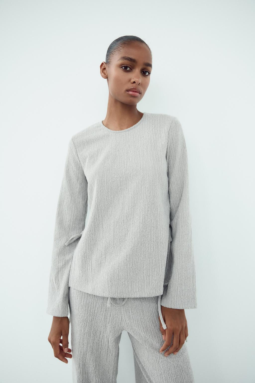 TEXTURED TOP WITH BOW - Zara фото 23