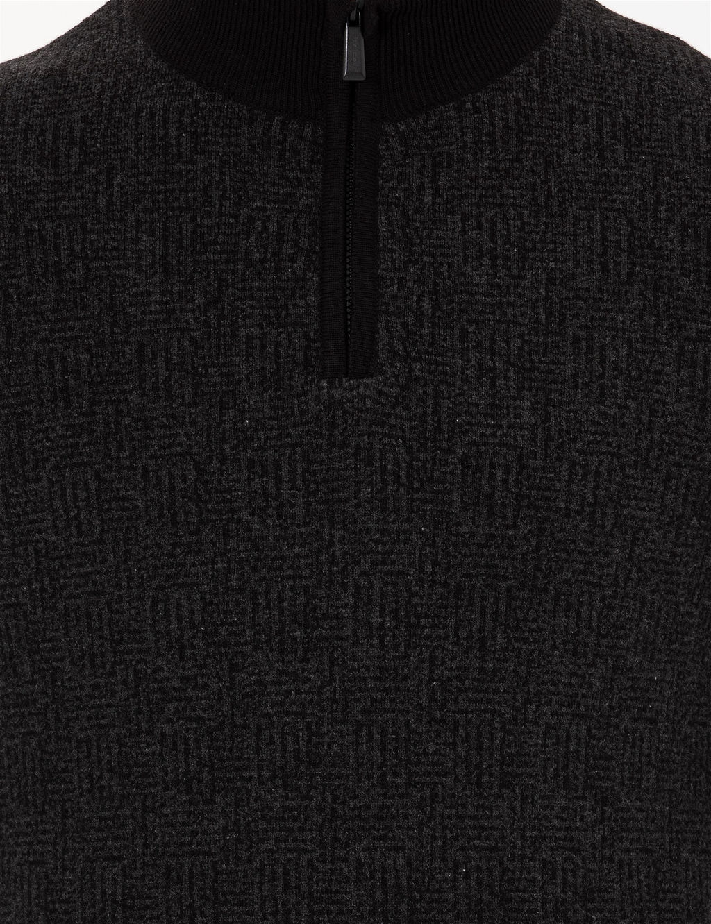 Siyah Slim Fit Fermuarl_ Dik Yaka Triko Kazak - Pierre cardin фото 6