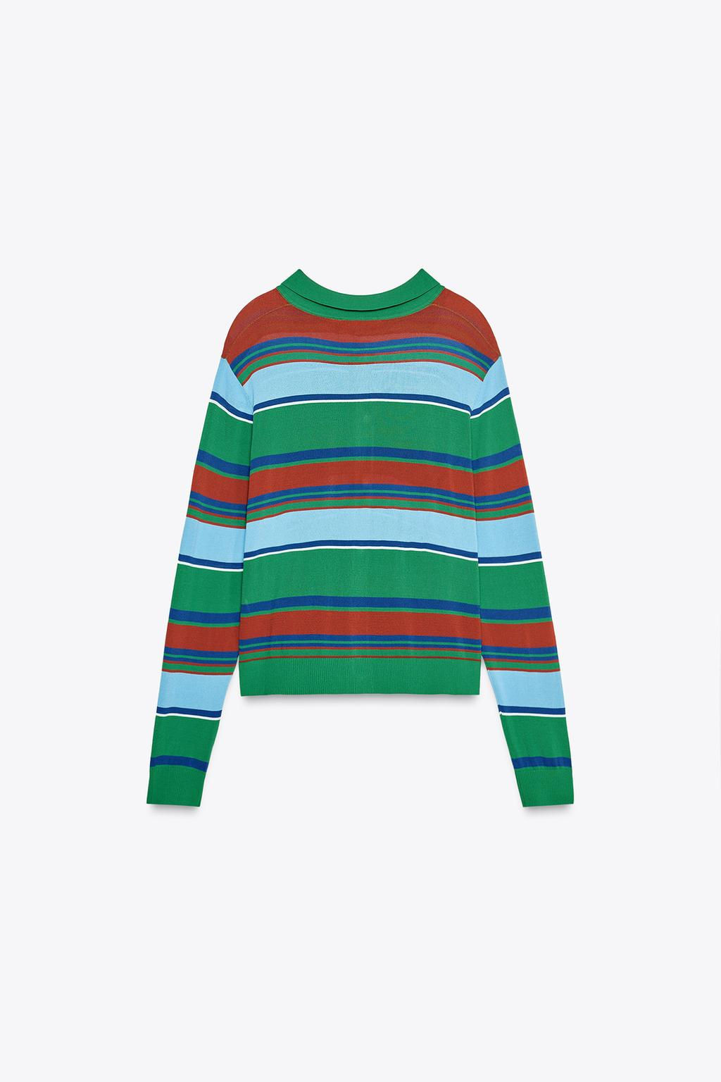 STRIPED POLO CARDIGAN - Zara фото 6