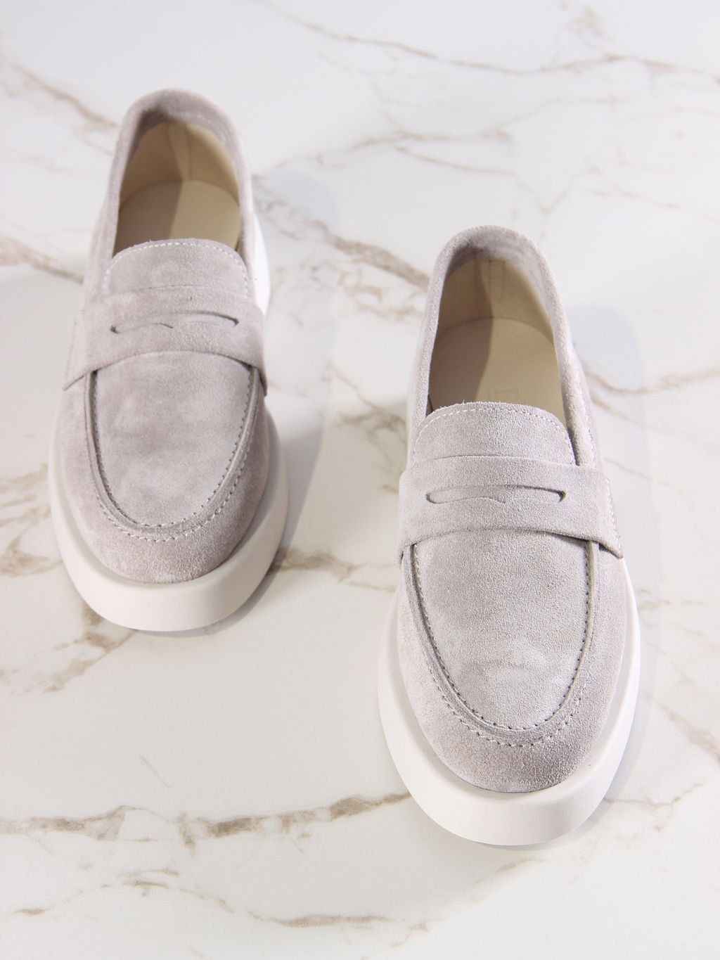 Лоферы туфли 176.1593be.Каменный замша