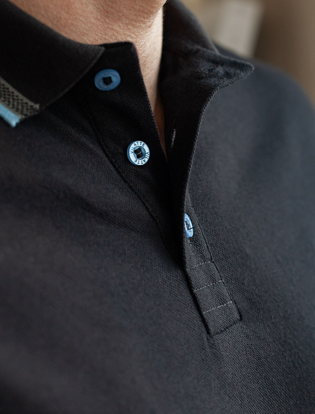 Футболка-поло из фактурного трикотажа VILATTE