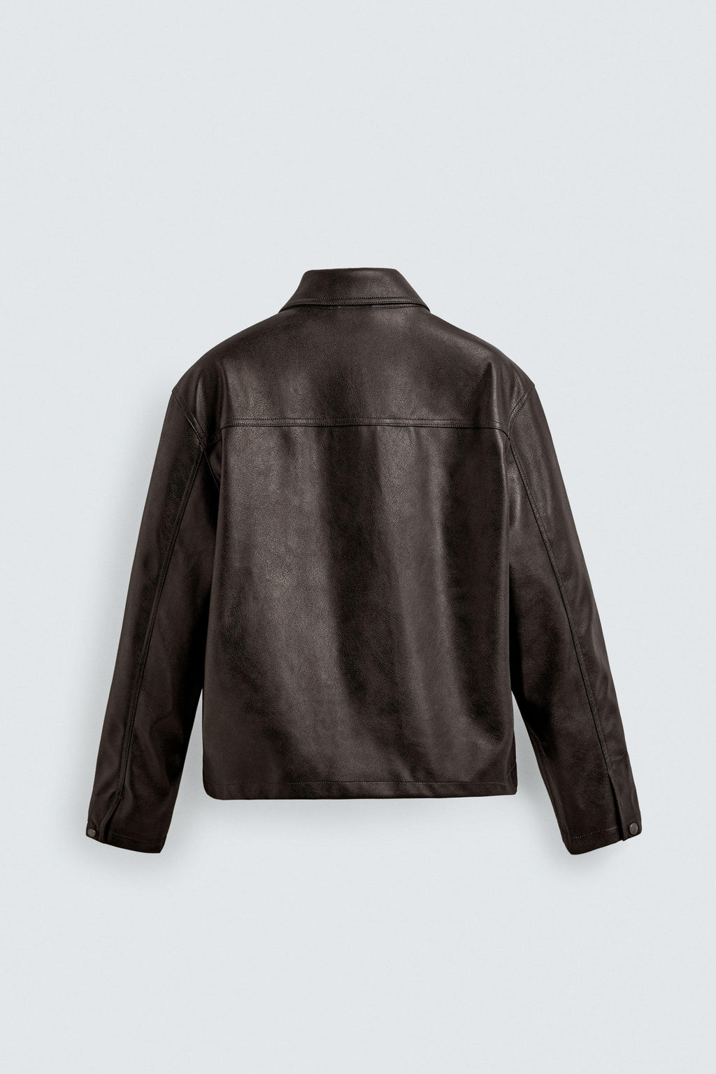 WASHED FAUX LEATHER OVERSHIRT - Zara фото 7