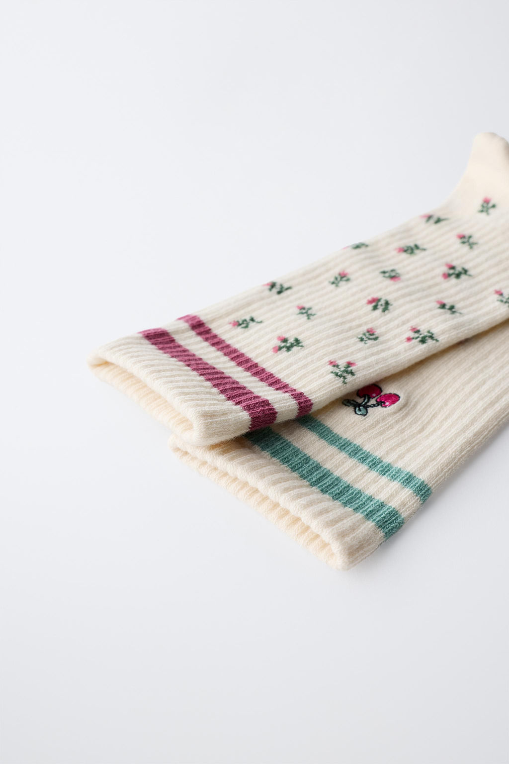 2-PACK OF LONG SOCKS WITH FLORAL BANDS - Zara фото 3