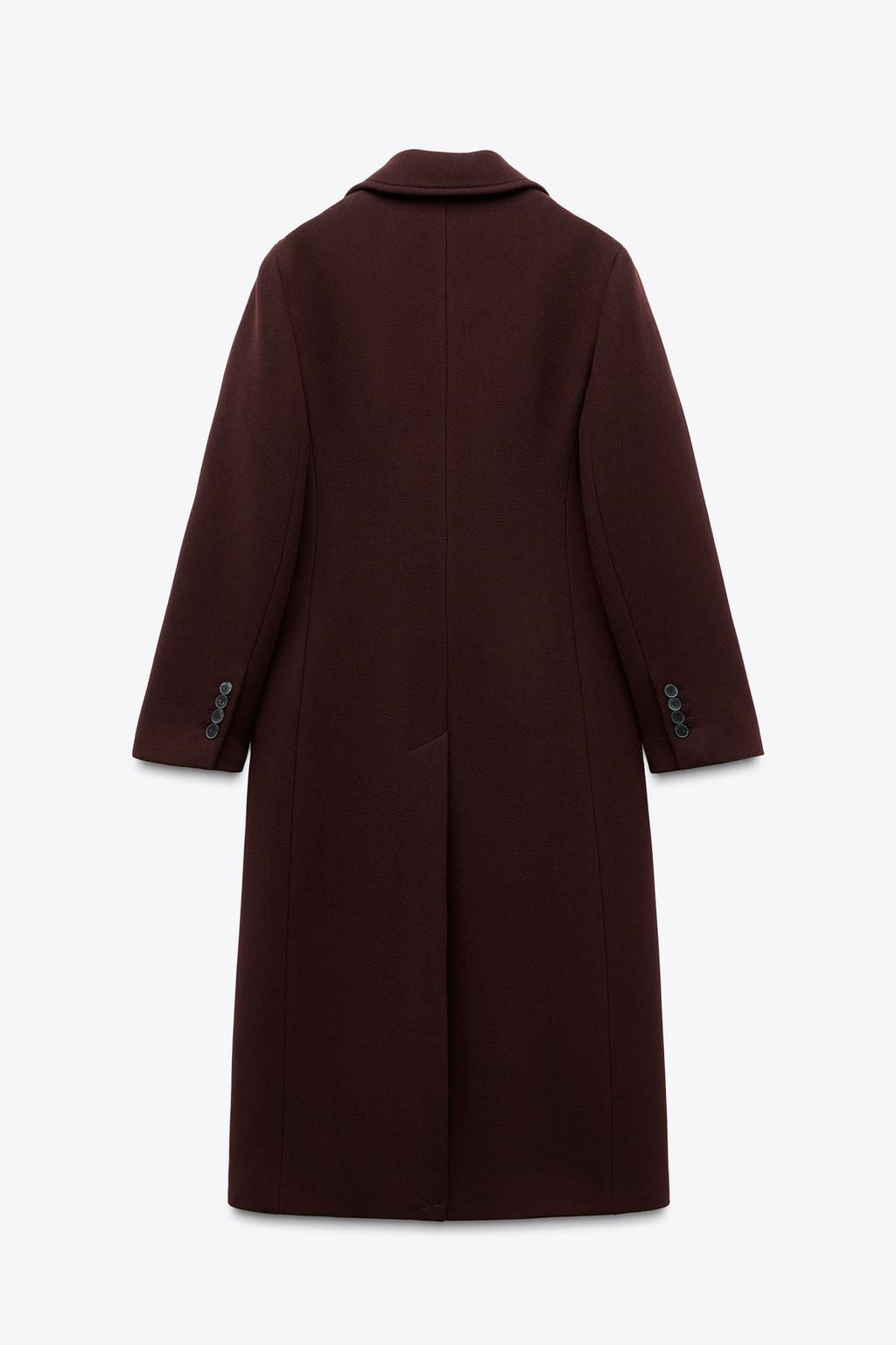 ZW COLLECTION DOUBLE-BREASTED WOOL-BLEND COAT - Zara фото 2