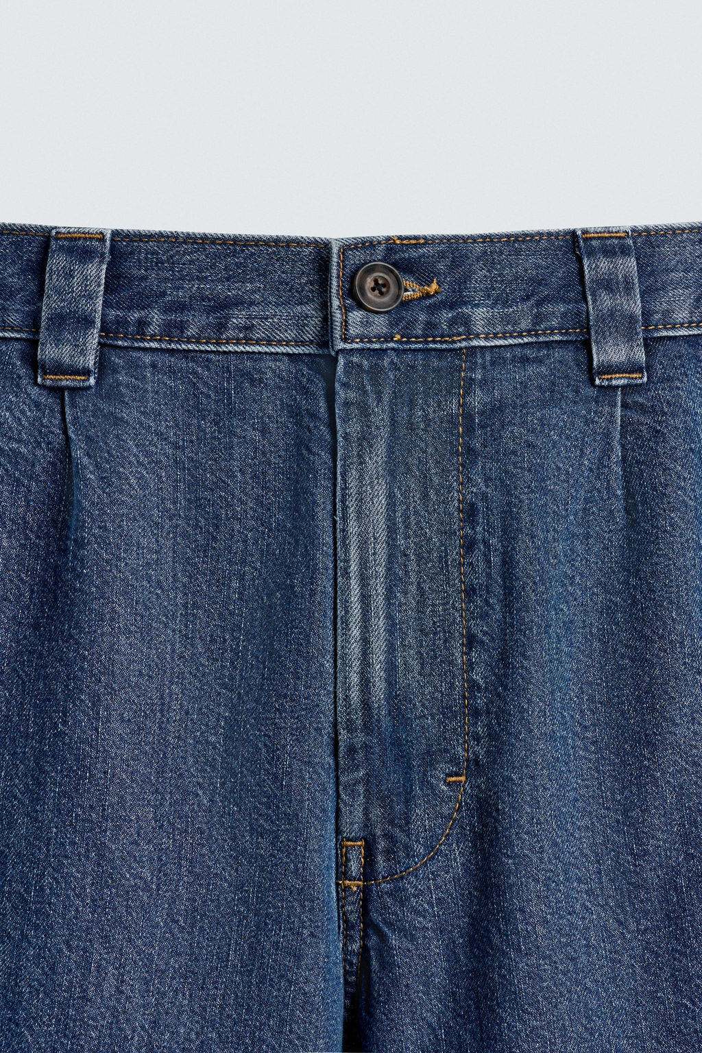 PLEATED RELAXED FIT DENIM BERMUDA SHORTS - Zara фото 10