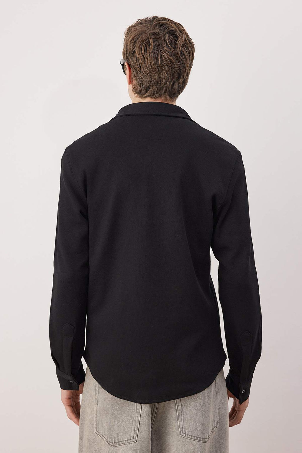Siyah Regular Erkek Gomlek TMNAW26GO00019 - Trendyolmilla фото 14