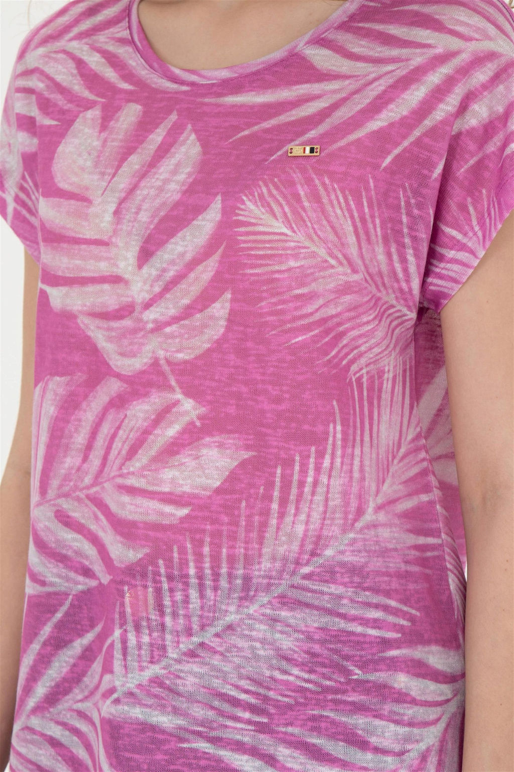 Женская фиолетовая футболка с круглым вырезом - U.s. polo assn фото 6