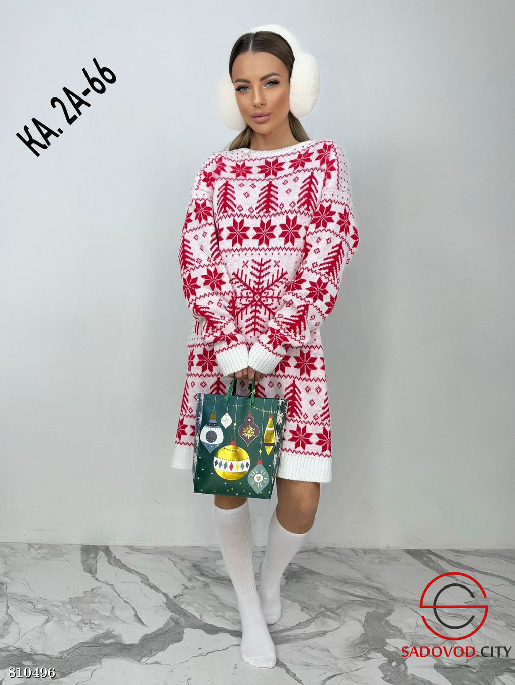 Туника женская с новогодним принтом