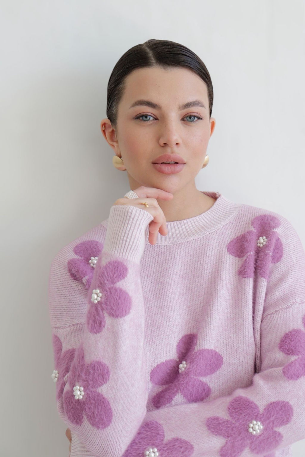 Martichelli Джемпер лавандовый с цветами  фото 7