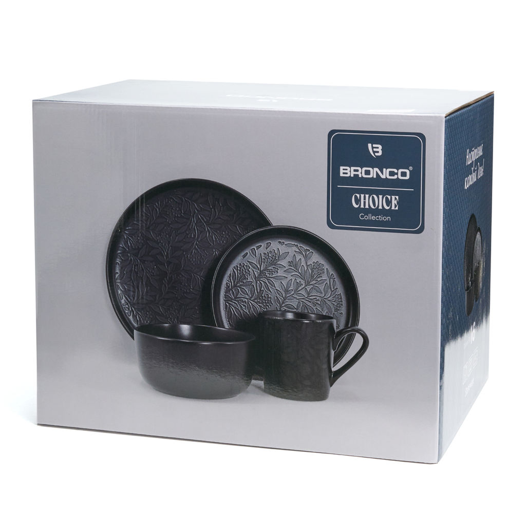 НАБОР ПОСУДЫ ОБЕДЕННЫЙ BRONCO CHOICE BLACK НА 4 ПЕР. 16 ПР.  фото 3