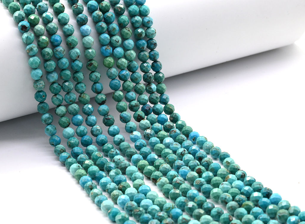 Бусины из бирюзы шарик гр.6мм, 38см, 69 бусин Радуга камня