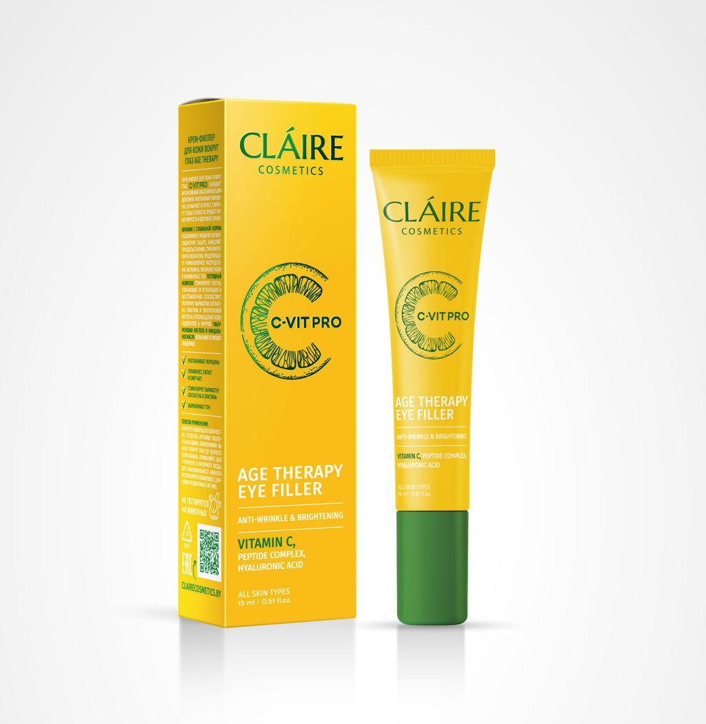 Claire cosmetics C-VIT PRO Крем-филлер для кожи вокруг глаз AGE THERAPY Антивозрастной эффект 15мл