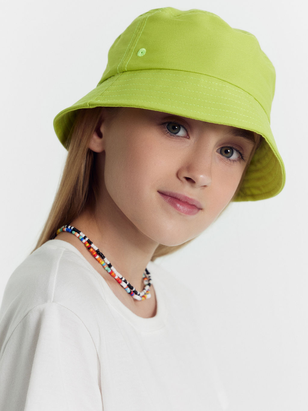 Панама детская для девочек в лаймово-желтом цвете - Mark formelle фото 2