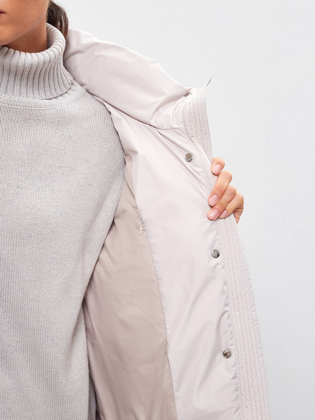 Conso/WDL 220514 - vanilla Пуховое Полупальто фото 6