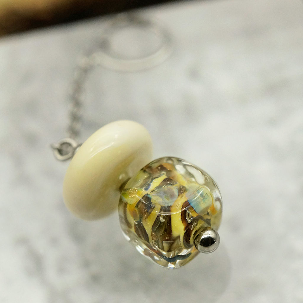 Серьги из муранского стекла CARAMEL CREM LS3367