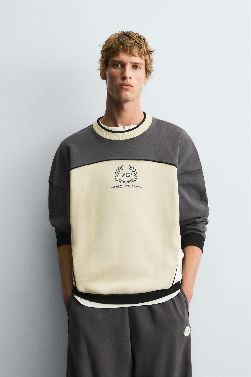 COLOUR BLOCK PRINT SWEATSHIRT - Zara фото 2