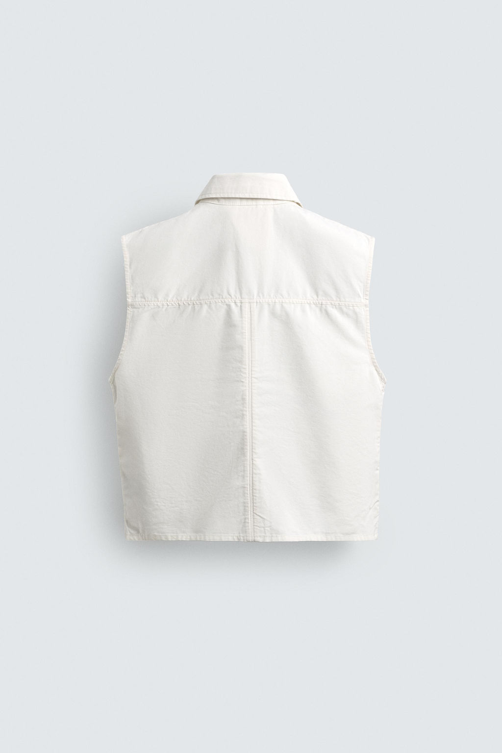 CHALECO RELAXED FIT BOLSILLOS UTILITY / Blanco roto