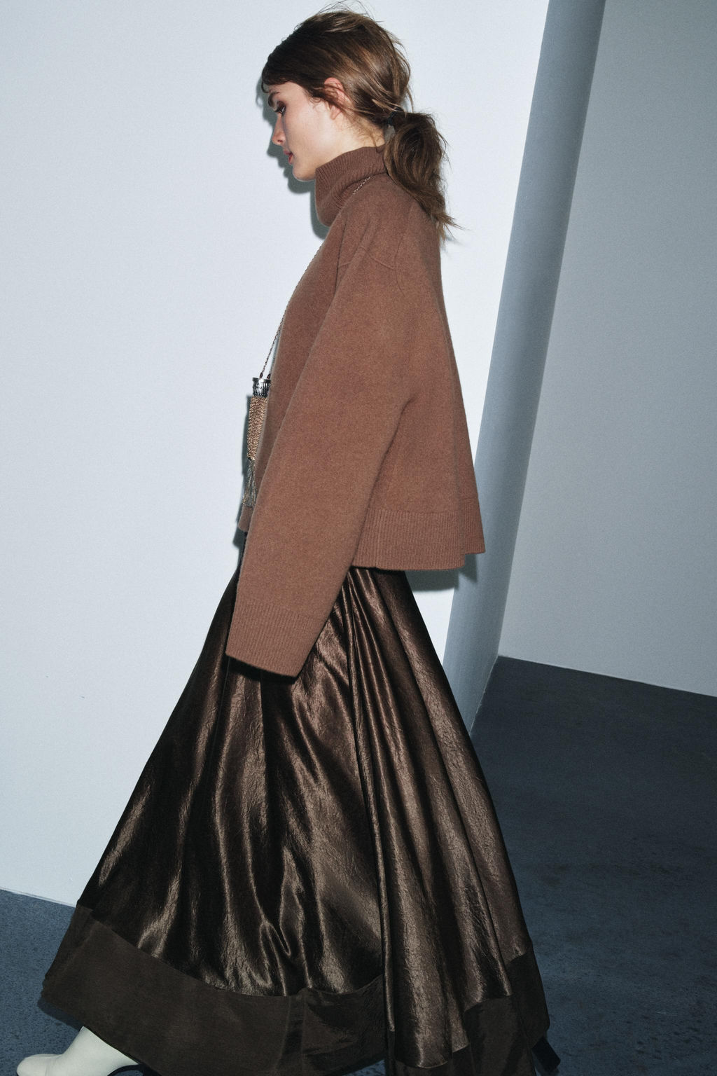 ZW COLLECTION LIMITED EDITION SATIN MIDI SKIRT - Zara фото 3