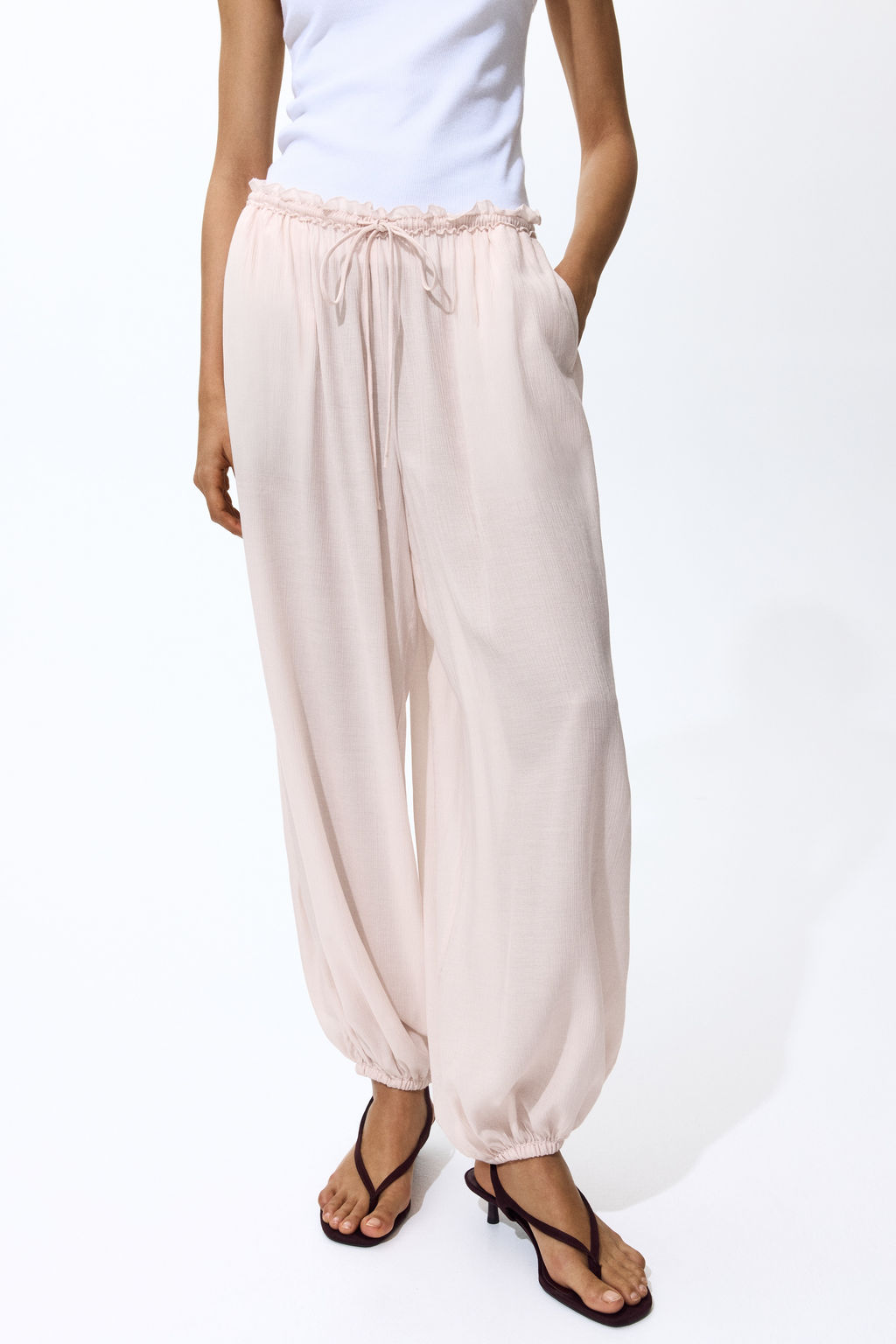 Pantal?n globo con cord?n de ajuste - H&m фото 7