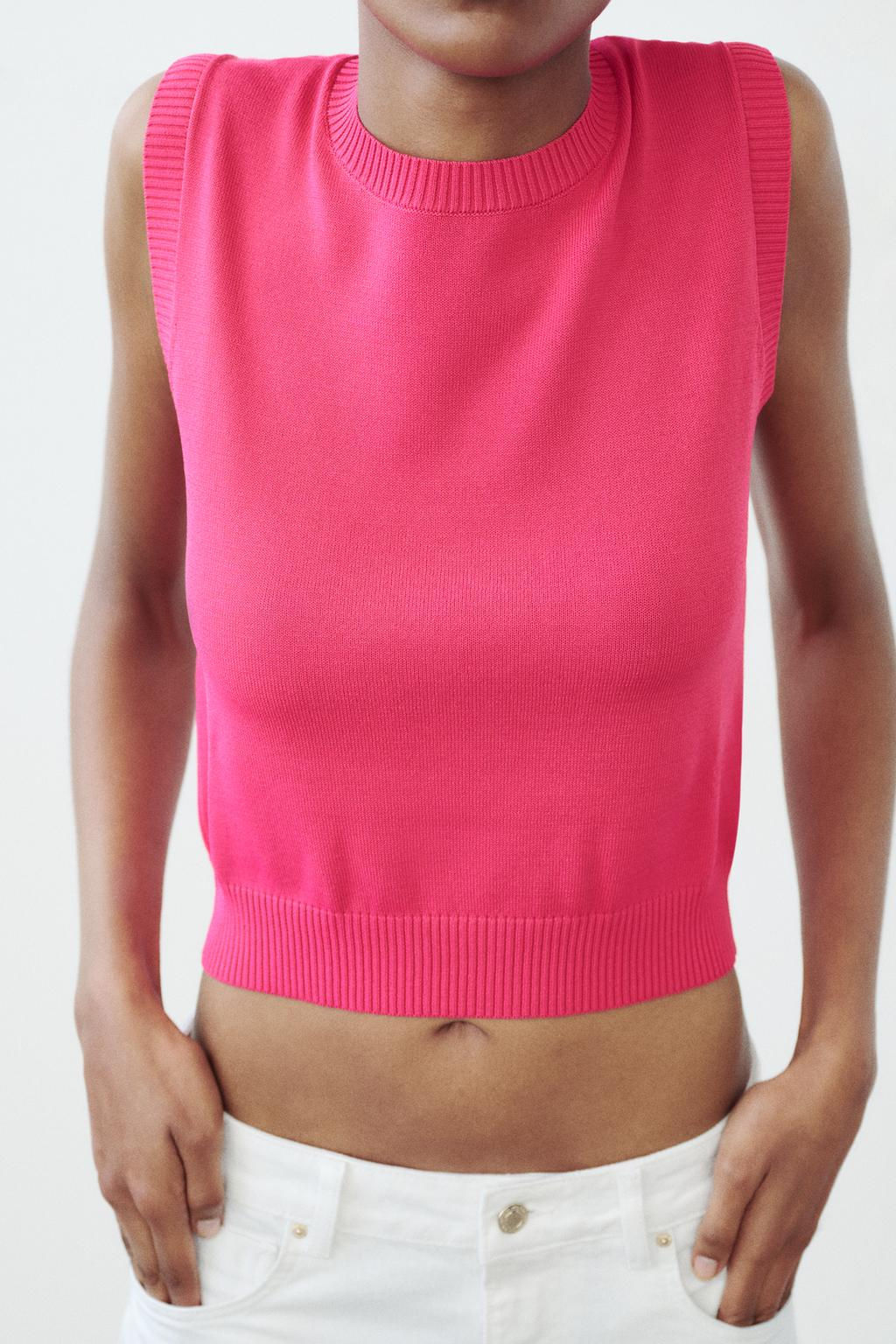 PLAIN KNIT TOP WITH RIBBED TRIMS - Zara фото 8