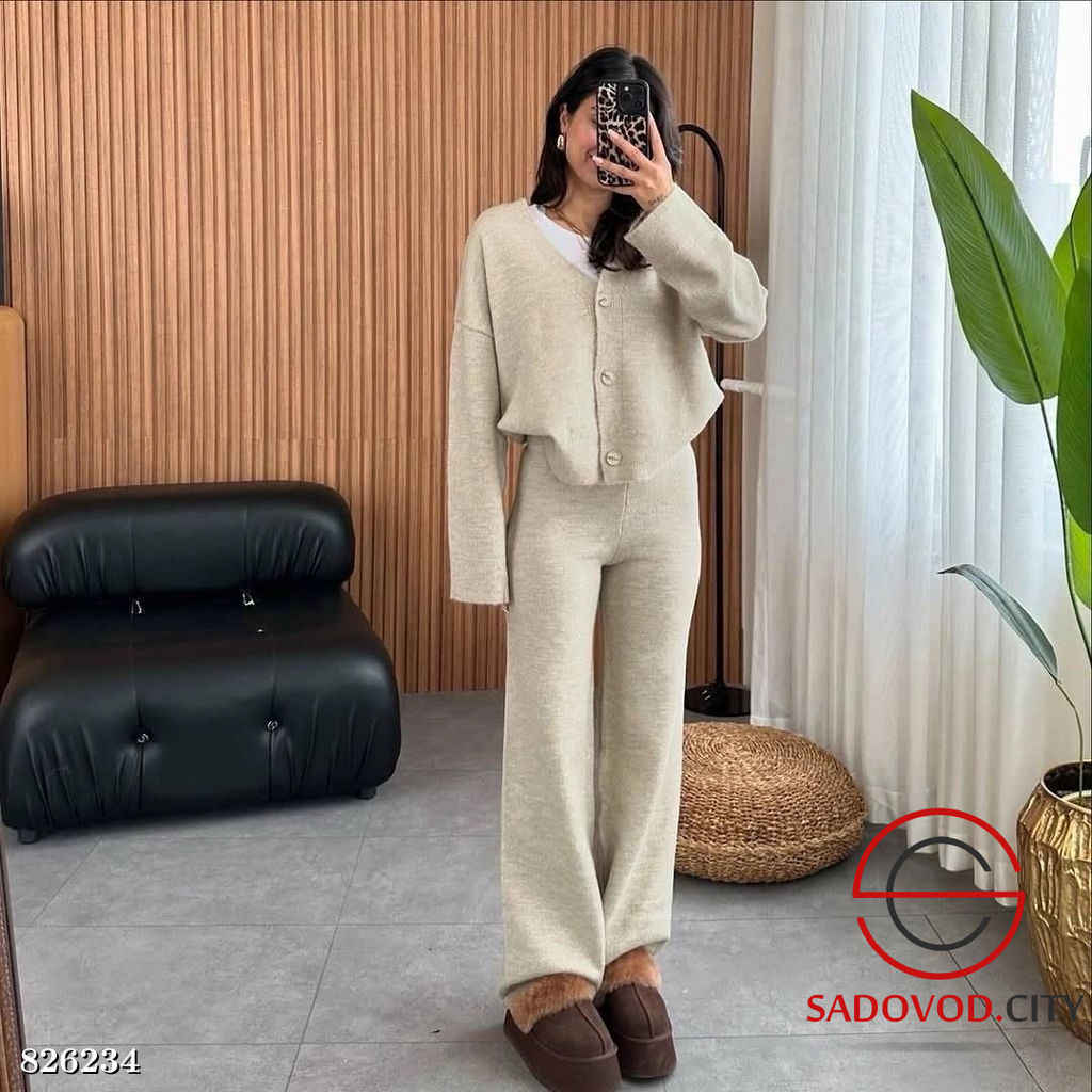 Вязаная двойка (кардиган+штаны)