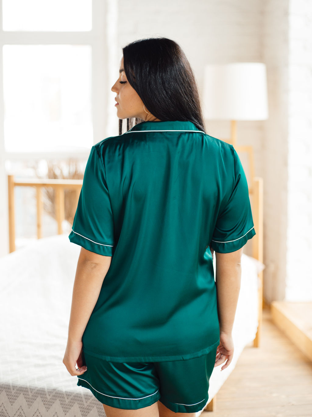 РАСПРОДАЖА Пижама Лолита silk_О16/изумрудный - Ihomelux фото 7