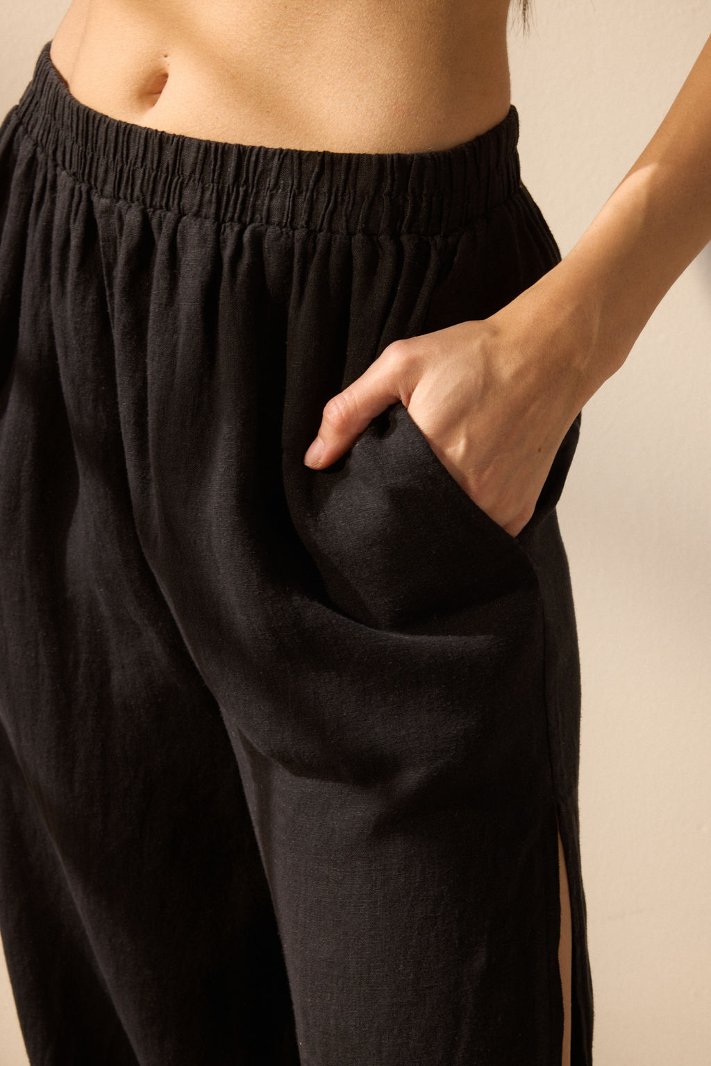 TRENDYOLMILLA Haki Dokuma %100 Keten Y?rtmacl? Plaj Pantolon TBESS25PL00004 фото 20