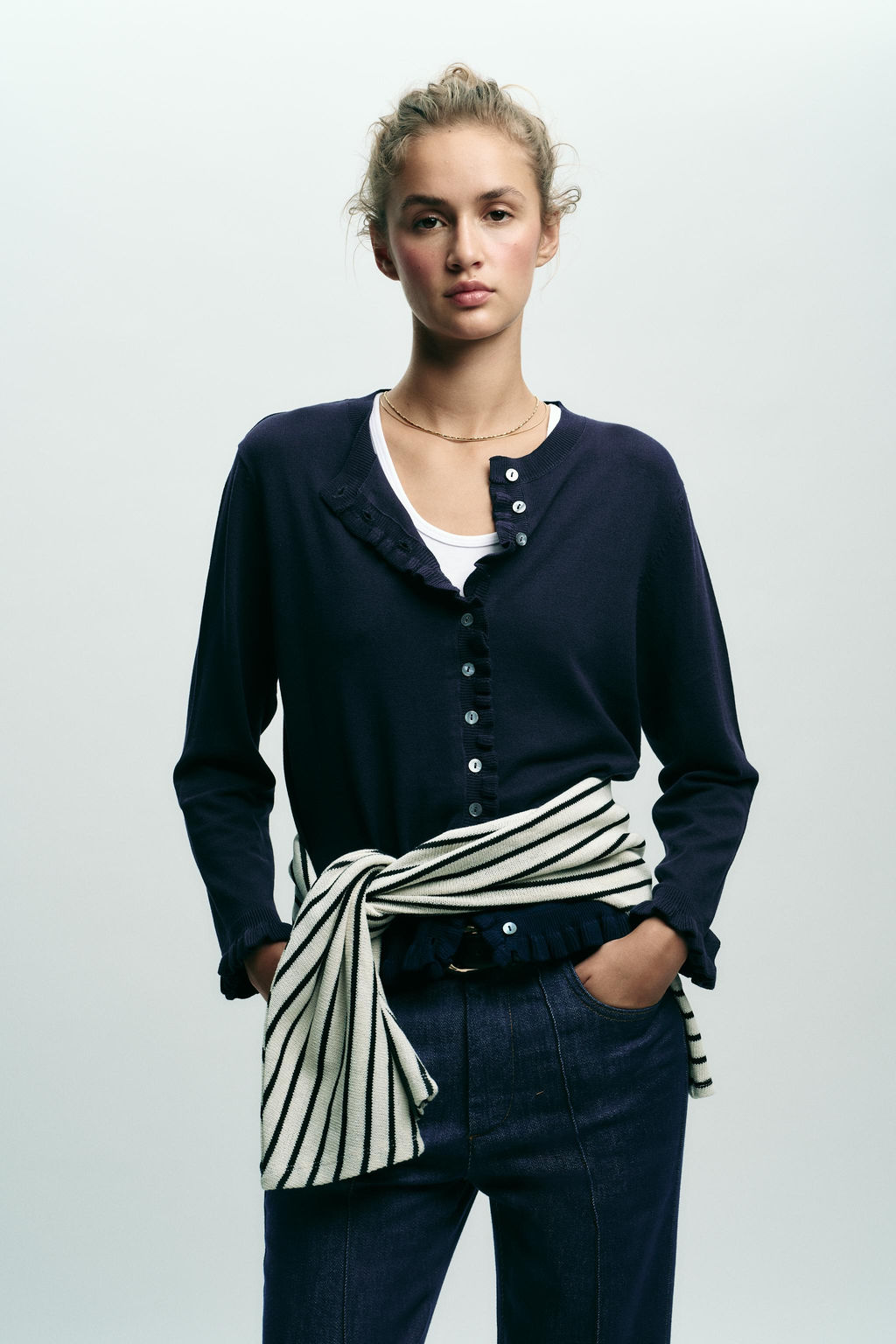 RUFFLE TRIM CARDIGAN - Zara фото 5