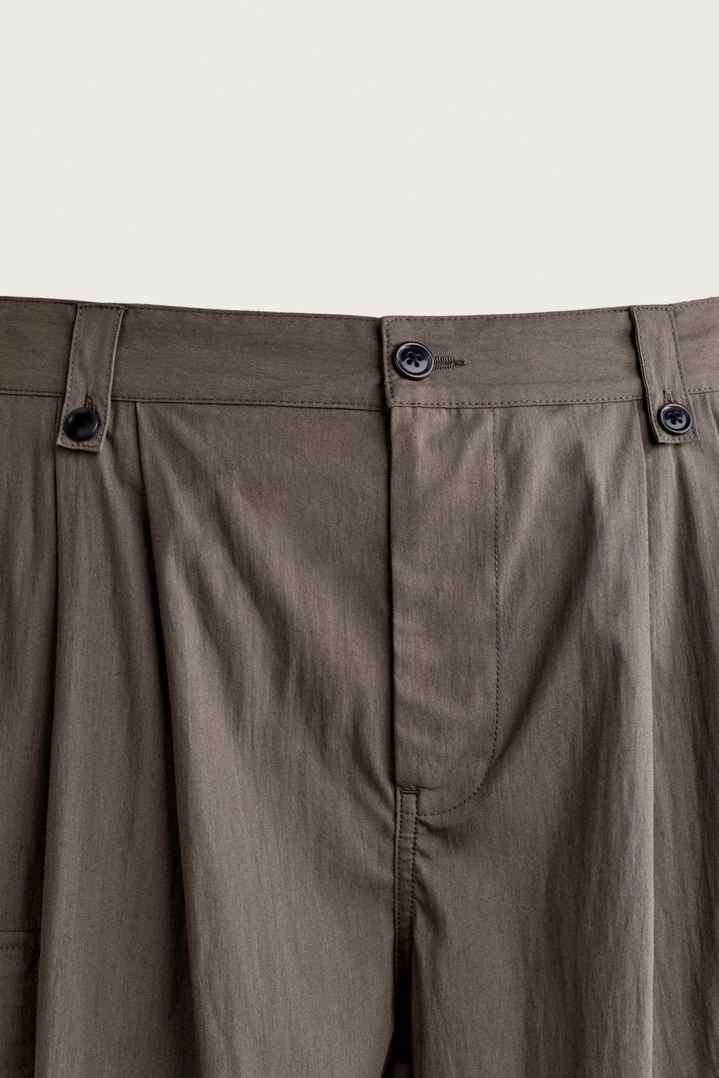 BERMUDA CARGO RELAXED FIT PLIEGUES / Marr?n / Topo - Zara фото 8